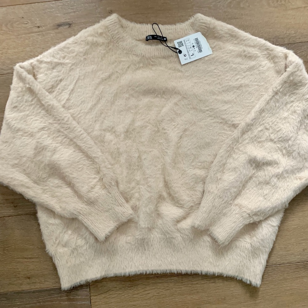 NWT Zara Teddy Bear Sweater SZ L